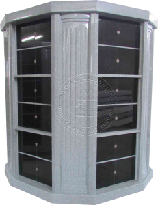 GVC-C01 - 72 Niche Hexagon Columbarium - Oriental Grey with Black Doors.png